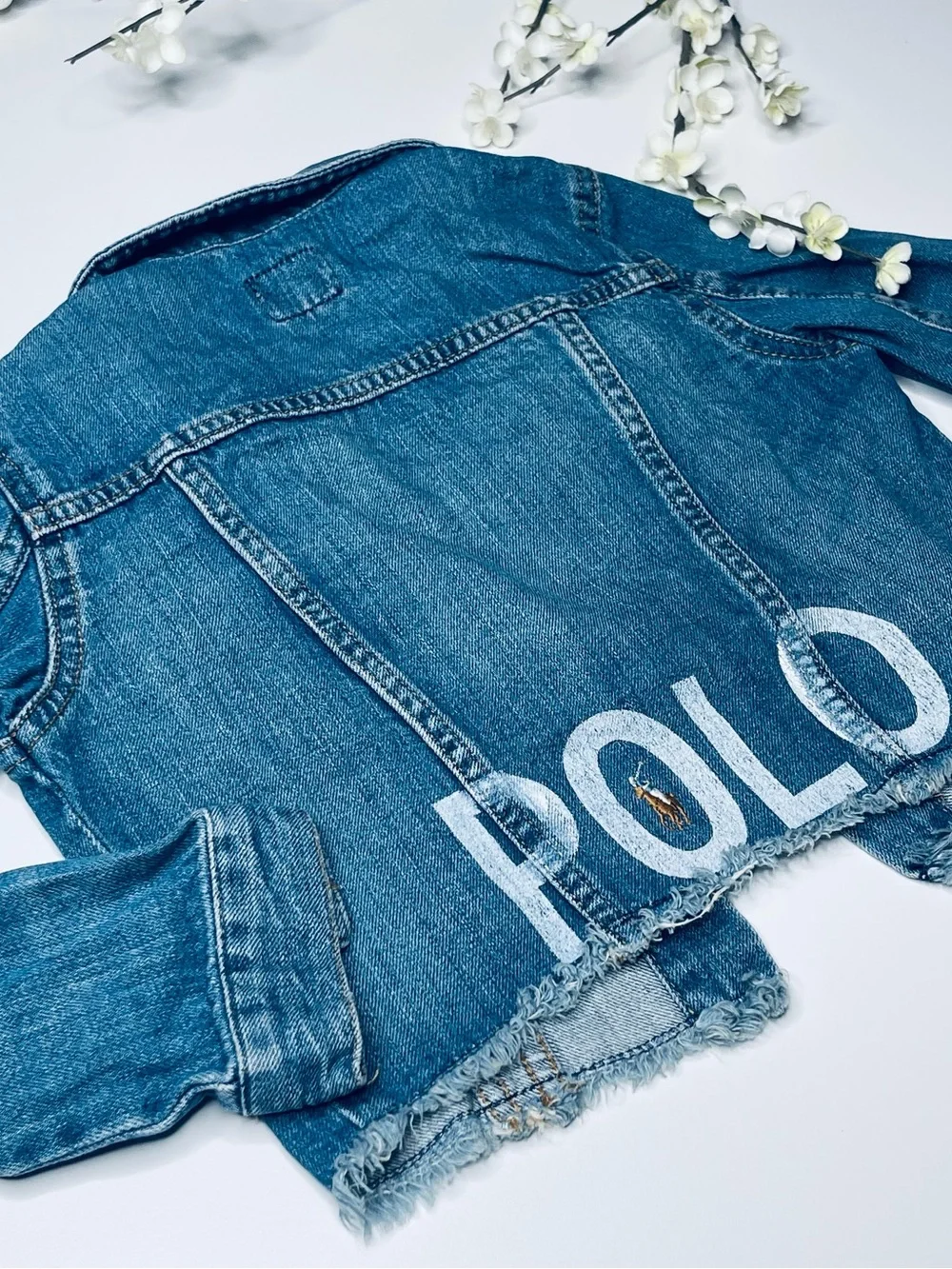 Ralph Lauren Kids Distressed Blue Denim Jacket